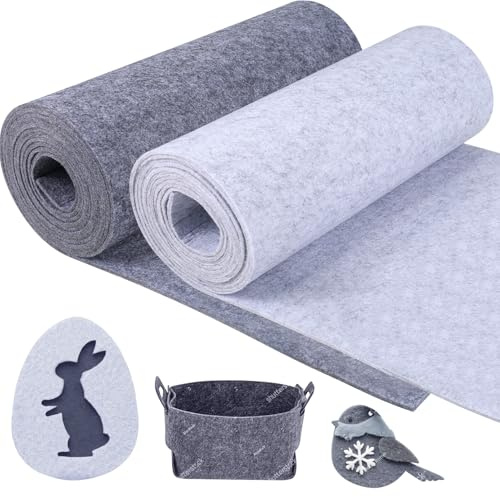 ihaspoko 2 rullar pysselfilt 3 mm, filttyg metervara 30 cm × 150 cm, filtrulle filtplattor nålfilt felt fabric för pyssel sömnad lapptäcke hantverk dekoration skydd