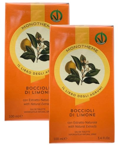 2x EDT Il Libro Degli Agrumi BOCCIOLI DI LIMONE Con Estratto Naturale, Vegan Ok. Una Creazione Frizzante e Decisa, Creata Esaltando Le Note Più Fresche e Succose Del Limone 100ml