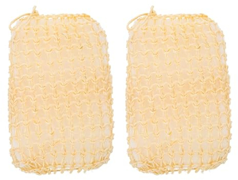 AUTSUPPL Esponja Sisal Exfoliante Para Baño 2 Piezas Con Cordón Para Colgar Y Banda Elástica Exfoliante Corporal Natural Para Limpiar La Piel Masajear Y Uso Diario 5.51 X 3.54 X 1.96 in