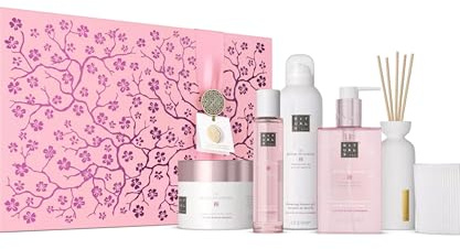 RITUALS Presentset för kvinnor The Ritual of Sakura XL – Körsbärsblom badset i lyxig presentask, med doftljus, handtvätt, hår och kroppsdimma, kroppskräm, duschskum och mini-doftpinnar