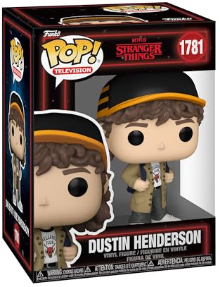 Funko POP! TV: Stranger Things Season 5 - Dustin Henderson - samlarfigur i vinyl - presentidé - officiella varor - leksaker för barn och vuxna