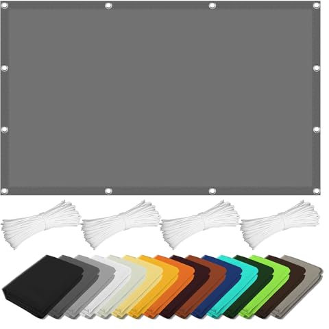 Sun Sail Awning Canopy 2.4 x 2.4 m Waterproof 98% UV Block Sun Protection Replacement Fabric for Gazebo with 4×1.5 M Free Rope for Garden Shade Patio Lawn, Light Grey