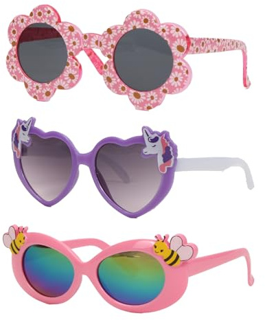 Cadimus 3 Stück Kinder Sonnenbrille,Kreativer Einhorn Partybrille,Partybrille Lustig,Neuheit Sonnenbrille Modisch und süß,für Jungen Mädchen