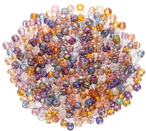 QUARKZMAN 2 000 stycken glaspärlor att trä upp, 4 mm pärlor för gör-det-själv-armband, mini-lösa glas, små pärlset för gör-det-själv-örhängen, halsband, smyckestillverkning, blandade färger