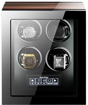 Caja fuerte de seguridad, Caja De Seguridad Automática De Lujo For Reloj Con Pantalla Táctil LCD De Motor Y Cajas De Accesorios De Reloj De Madera Con Control Remoto Para casa, oficina, hotel(6204)