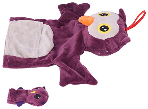 Hztyyier Plüsch-Handpuppenspielzeug für Eltern-Kind-Interaktion, Eulen-Handpuppe mit Hellen Mustern, für Erwachsene und, Ideal für Shows und Fantasievolle Spiele, Waschbar und Leicht zu Reinigen,