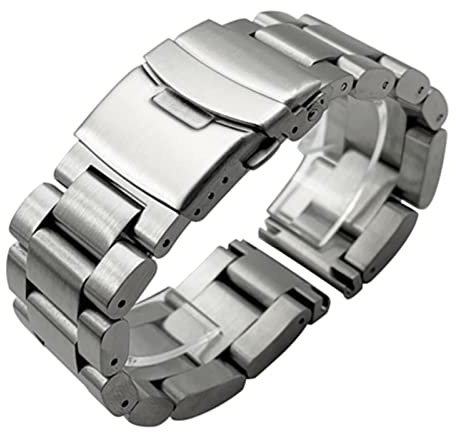 Cong Yi Solid Förtjockning 5,5 Mm 316L Klockarmband I Rostfritt Stål Silver 22 Mm 24 Mm 26 Mm Metallurband Armband Armbandsur Armband(Silver,24mm)