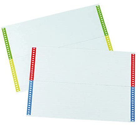 Grafoplas - Lot de 250 étiquettes pour visualiseurs de dossiers suspendus, bande longue supérieure 290 mm, 25 unités par feuille, impression avant et arrière en couleurs : rouge, bleu, vert et jaune