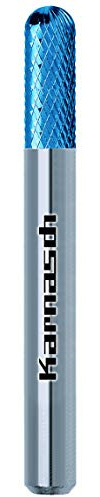 Hochl.-Frässtift aus Vollhartmetall, 6,0 mm Ø x 18 x 60 mm, Bluetec-beschichtet, Walzenrundform, Schaft 6,0 mm