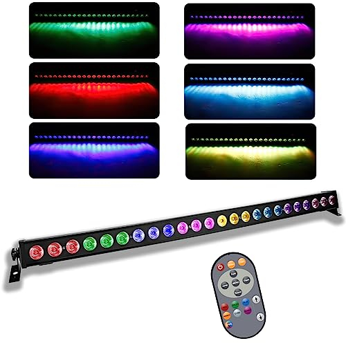 UKing LED Wall Wash Partylicht 24 x 3W LEDs RGB Bar Disco Lichteffekt mit Fernbedienung und dmx512 musikgesteuert Strobe Beleuchtung für DJ Disco Home Party Bühnenlichter, 1 PC