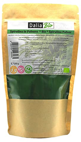 Dalia - Spirulina Biologica In Polvere 250 Gr | Ricca di Proteine, Calcio e Vitamine, Ricca di Nutrienti
