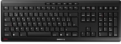 CHERRY STREAM KEYBOARD WIRELESS, Tastiera Senza Fili, Layout per il Belgio (AZERTY), Wireless 2,4 GHz, Tasti Silenziosi, Design Piatto, Alimentazione a Batteria, Nero