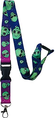PAC Supplies Global Schlüsselband mit Sicherheitsverschluss - Eric The Alien Head - Green - Klassisch - Nylon, Polyester - Cartoon Style