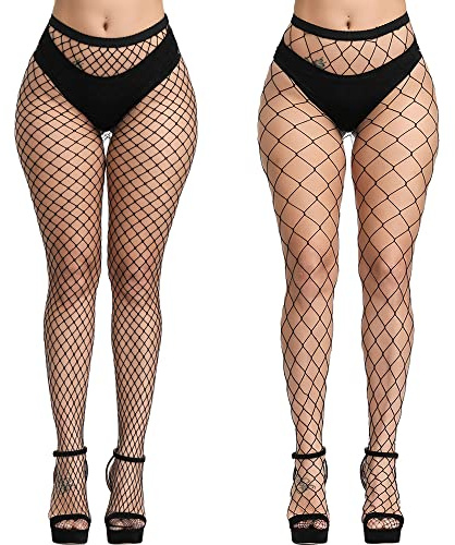 DRESHOW High Waist Tights Fishnet Stockings Thigh High Stockings Pantyhose for Women