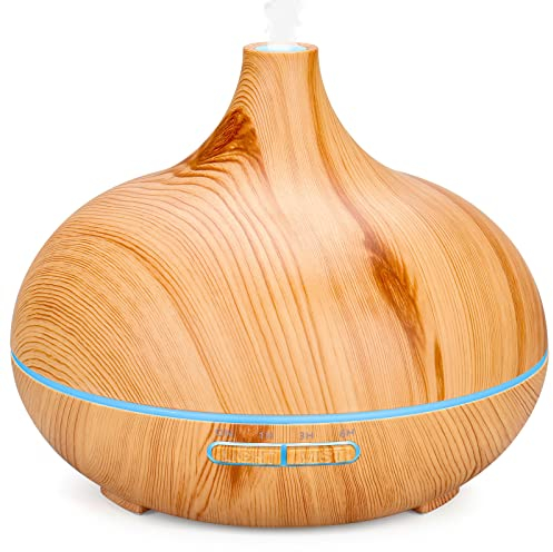 Aidodo Diffusore di Oli Essenziali 500ML Umidificatore Diffusore di Aromi,Ultrasuoni Vaporizzatore 7 Colori LED, Purificatore aria, Diffusore essenze, Controllo per Vaporizzazione e Illuminazione