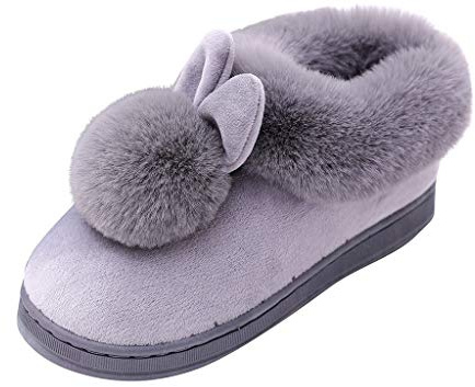 Damen Hausschuhe Flache Winterhausschuhe Flache Pantoffeln Schlappen Wolle Lammfell Winter Hausschuhe Weiche Flauschige Geschlossen Damen-Paar-Baumwollhausschuhe