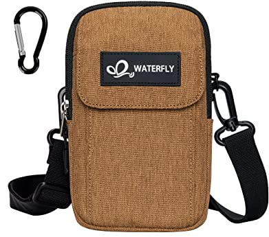 Waterfly Small Shoulder Crossbody Bag: Multifunctional Mini Handbag | Adjustable, Phone Holder, Carabiner, Edc, Men Women
