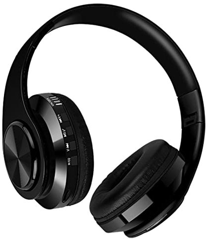 wuxingmeili Wireless Headphones over Ear Gaming with Mic for Tv Listening, Pc, Phones, Black Cordless Overhead Foldable Overear Head Phone Earphones Headphone