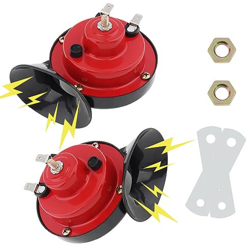 DriSentri 2pcs 300dB Train Horn for Truck, 12V Waterproof Double Horn, Air Electric Snail Horn for Car, Truck, Motorcycle, Bike & Boat