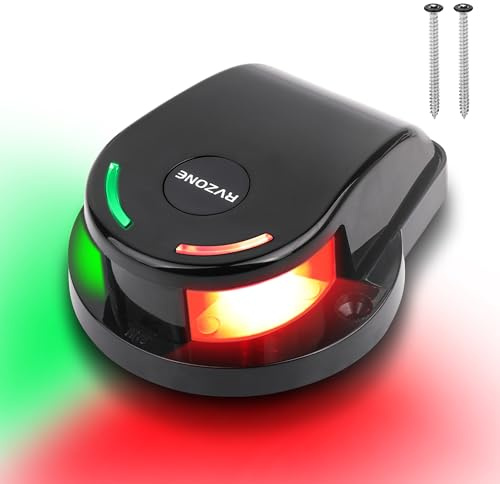 RVZONE Boat Navigation Lights, Navigation Lighting for Boats Led IP67 Waterproof Red and Green Marine LED Bow Lights, Ideal for Pontoon, Yacht, Skiff (Black)