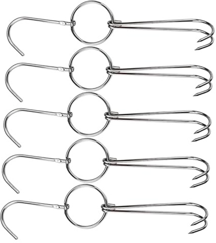 ABOOFAN Crochets à Rôtir Crochets à Viande en Acier Inoxydable pour Fumoir Boucherie à Suspendre et Séchage de Viande pour Volaille Bacon Barbecue la Cuisine Professionnelle