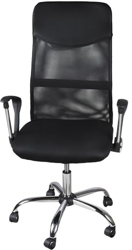 MT MALATEC Bürostuhl Chefsessel Verstellbar Tilf-Funktion Atmungsaktiv bis 130 kg Schwarz 23236