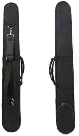 WUQIMUSC Aufrechter Kontrabassbogen-Etui für 2 Stück deutsch/französischer Stil, leicht, stabil, Bassbogen-Etui mit Schultergurt (schwarz)