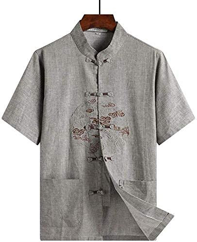 RWRAPS Vier-Jahreszeiten-Tai-Chi-Uniform-Set, Kampfsportanzug, Sommer-Tai-Chi-Kleidung, Herren-Tang-Anzug, chinesischer Retro-Anzug (5 4XL)