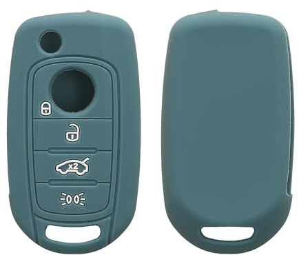 kwmobile Autoschlüssel Silikon Hülle kompatibel mit FIAT 4-Tasten Klapp Autoschlüssel - Schlüsselhülle in Arctic Night