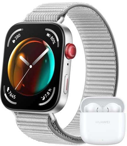 Huawei Watch FIT 3, Écran AMOLED 1,82, Design Ultra-Fin,Gestion Polyvalente de la Forme Physique, Gestion complète de la santé, Batterie Longue durée, iOS & Android, GPS, Nylon Gris+ FreeBuds SE 2