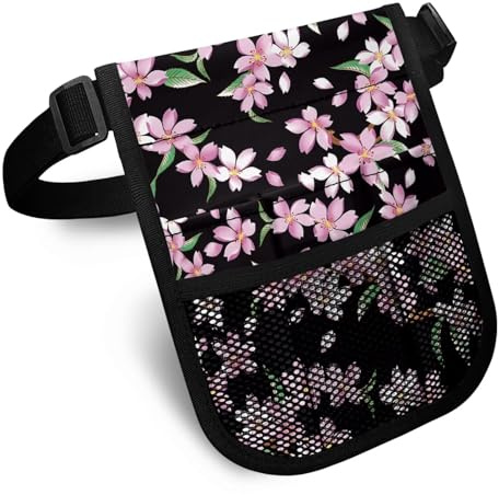 Nopersonality Marsupio da donna per infermieri, pratico marsupio da cintura per stetoscopi, forbici per bendaggi (confezione solo) – fiore di ciliegio rosa