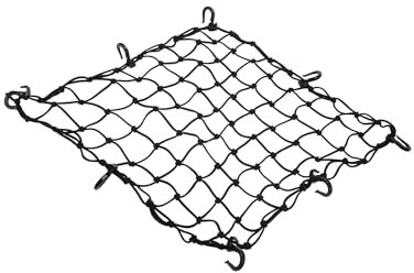 Hihaha 50x50cm Moto Cargo Net Bagagli Addensare Rete con Gancio Nero Materiale Durevole