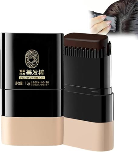 Bastone Colorante Istantaneo Con Pettine Integrato,Bastone Tintura Per Capelli Impermeabile, Kit Permanente Capelli,con pettine integrato (Colore del tè nero)