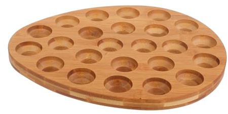 BESTYASH Portauova in Legno Naturale Fessure Vassoio per Uova Fresche da Cucina Espositore per Frigorifero e Bancone Organizer per Uova di Gallina