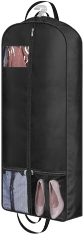 MISSLO 54 Suit Bag for Travel Garment Bag 6 Gusseted Men Suit Carrier Long Women Dress Bag Covers with 4 Handles and Pockets Hanging Protector for Coats, Clothes