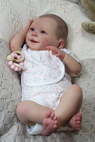 Zero pam Realistic Reborn Girl Doll 18 Inch Mini Silicone Baby Doll Smiling Newborn Baby Girl Real Life Preemie Babies Life Size Dolls For Girls Toys With Accessories