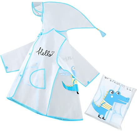 Imperméable pour Enfants Garçons Filles Manteau Pluie Bébé Veste de Léger Vélo Randonnée Cole Quotidien Voyage Camping Extérieur
