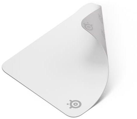 SteelSeries Tapis QcK Medium - Blanc - Base antidérapante en Caoutchouc - Suivi et stabilité de Pointe - Optimisé pour capteurs Gaming - 320 mm x 270 mm - FPS, MOBAs, RTS, MMO