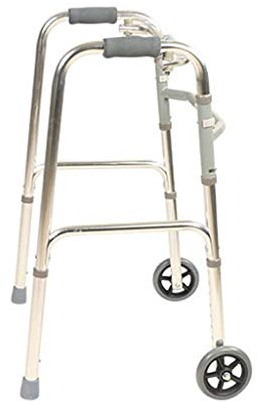 QHLMLL Rollator Pieghevole Leggero 2,6 kg Pieghevole per Adulti Anziani rollator deambulatore assistito The Climb on The Downhill deambulatore ausilio 2 Ruote Crut | Lega di Alluminio | Altezza Reg