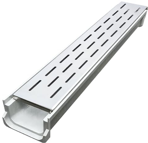 Filtros de canaletas de Acero Inoxidable: Zanja de Drenaje para Patios, entradas de vehículos, Jardines y Suelos de hormigón, Cubierta de sumideros.