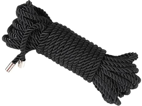 Cuerda trenzada de poliéster resistente de 7 mm, accesorio para colgar tendederos y uso al aire libre, 15 metros de longitud, cordón de poliéster decorativo