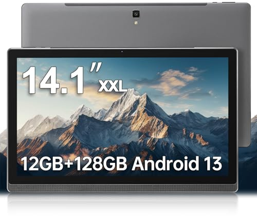 HOOGEE Tablet 14,1 Pollici, Tablet Android 13 2025 con Display FHD IPS 1920x1200, 12GB RAM 128GB ROM Espandibile 1TB, Batteria 10000mAh, MTK6769 Octa-Core, WiFi, GMS, Dual Camera 13MP