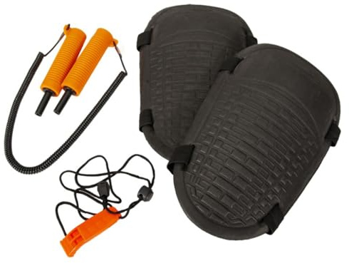 mophrati 1Set Angeln Knieschützer Eva Multifunktionaler tragbarer Eispickel Lebensrettende Pfeife Sportunterstützungsgerät Ausrüstung Tackle, Orange