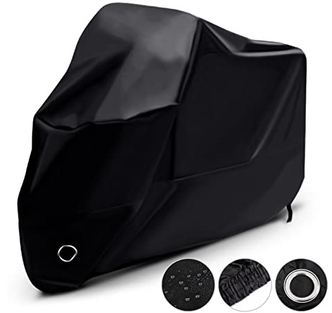 LIHAO Waterproof Motorcycle Cover Shelter Rain UV All Weather Protection 190T