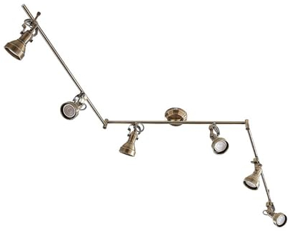 Ceiling Light 'Perseas' (Antique, Vintage) in Bronze Made of Metal for e.g. Living Room & Dining Room (6 Light Sources, GU10) from Lindby | floodlight, Spotlight