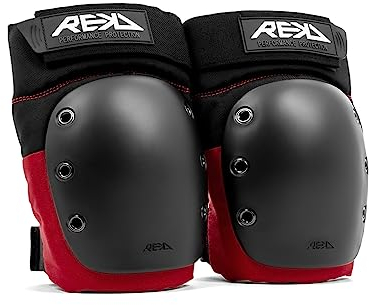 Rekd Ramp Knee Pads für Skateboard, Unisex, Erwachsene, Schwarz/Rot, M