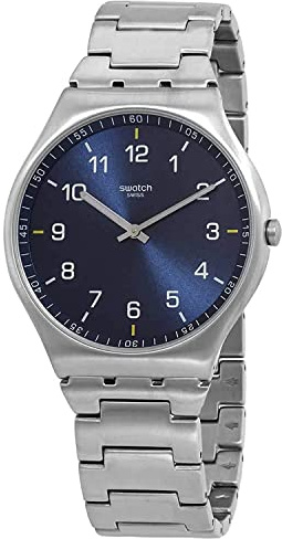 Swatch Reloj analógico Unisex de Cuarzo con Correa de Acero Inoxidable SS07S106G