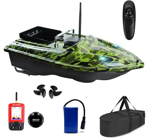 AHWZ Fishing Bait Boat, 500M Wireless Remote Control Bait Boat 1.5KG Load Assisted Fishing Tool,Boat with Fish Finder