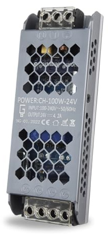 NUOVA GERMANY Alimentatore Professionale 4.1A DC 24V Striscia Led Trasformatore Ampere Stabilizzato AC110/220V Ultra sottile (24V, 100W)