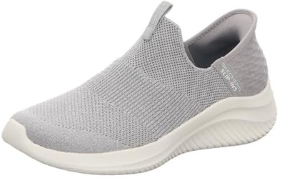 Skechers Women's Ultra Flex 3.0 Smooth Step Sneaker, Light Grey Knit Jersey Trim, 5 UK